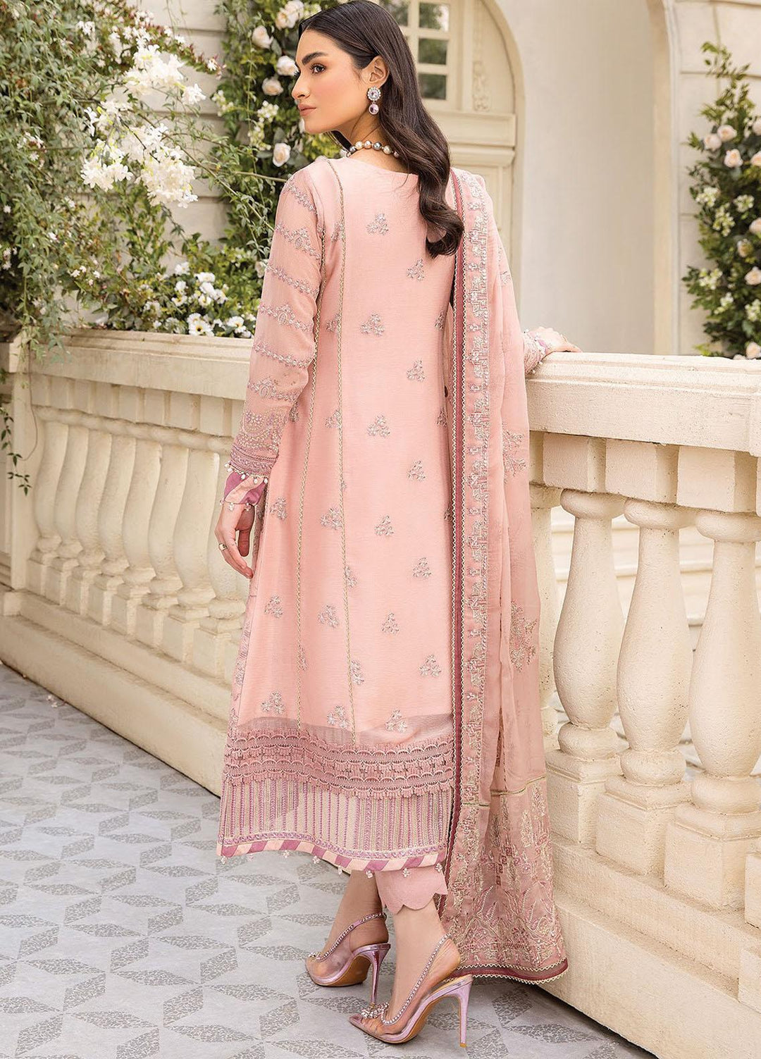 Ishya By Xenia Formals Embroidered Chiffon Suits Unstitched 3 Piece XE23I Faryal - Luxury Collection