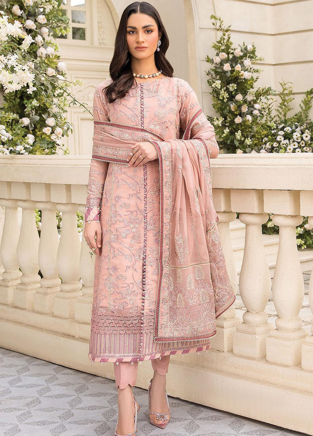 Ishya By Xenia Formals Embroidered Chiffon Suits Unstitched 3 Piece XE23I Faryal - Luxury Collection