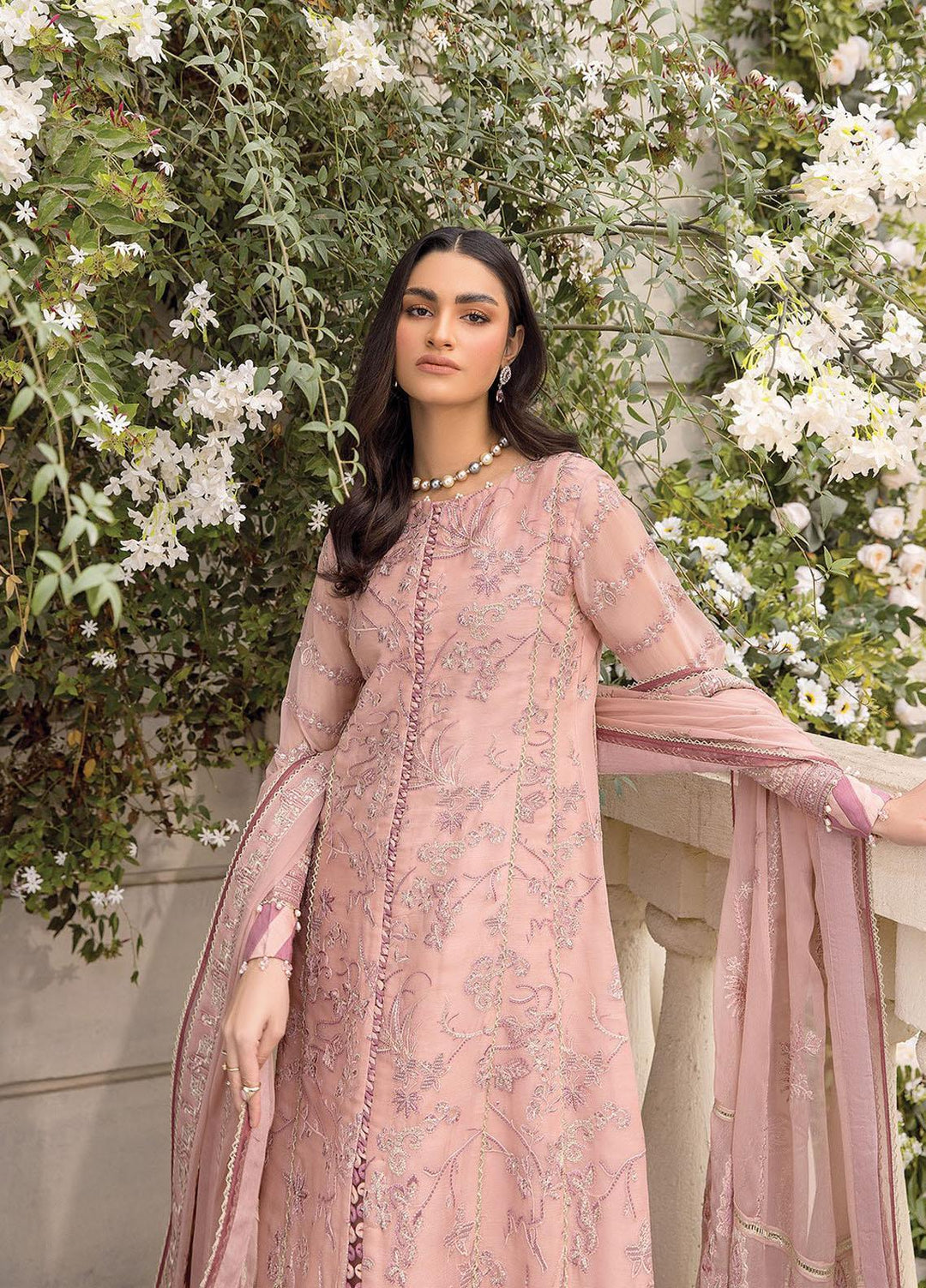 Ishya By Xenia Formals Embroidered Chiffon Suits Unstitched 3 Piece XE23I Faryal - Luxury Collection