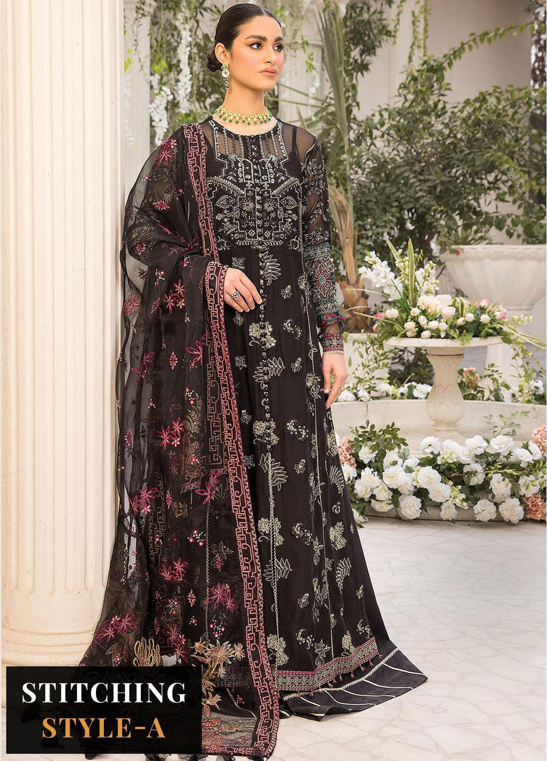 Ishya By Xenia Formals Embroidered Chiffon Suits Unstitched 3 Piece XE23I Hessa - Luxury Collection