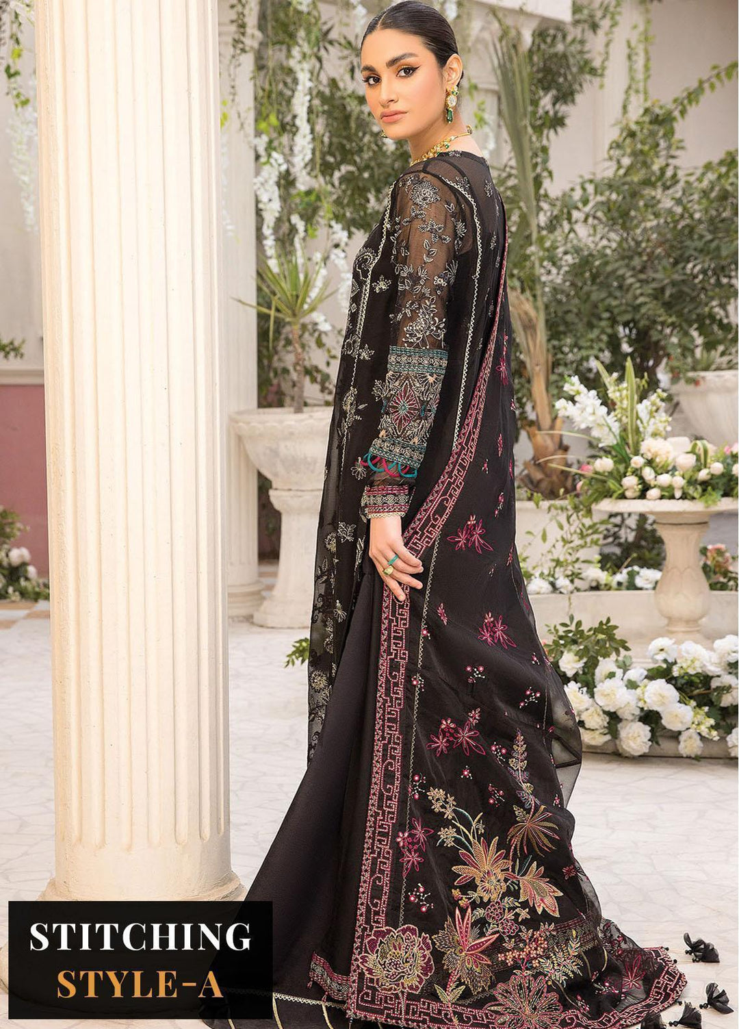 Ishya By Xenia Formals Embroidered Chiffon Suits Unstitched 3 Piece XE23I Hessa - Luxury Collection