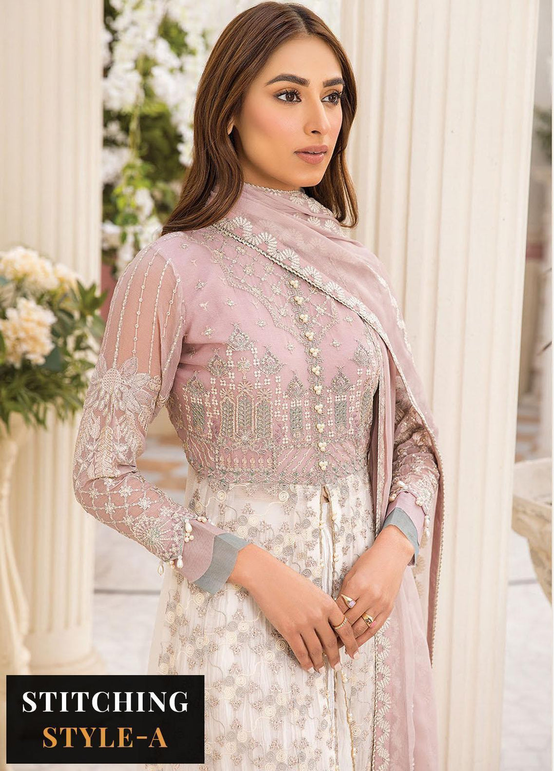 Ishya By Xenia Formals Embroidered Chiffon Suits Unstitched 3 Piece XE23I Heba - Luxury Collection