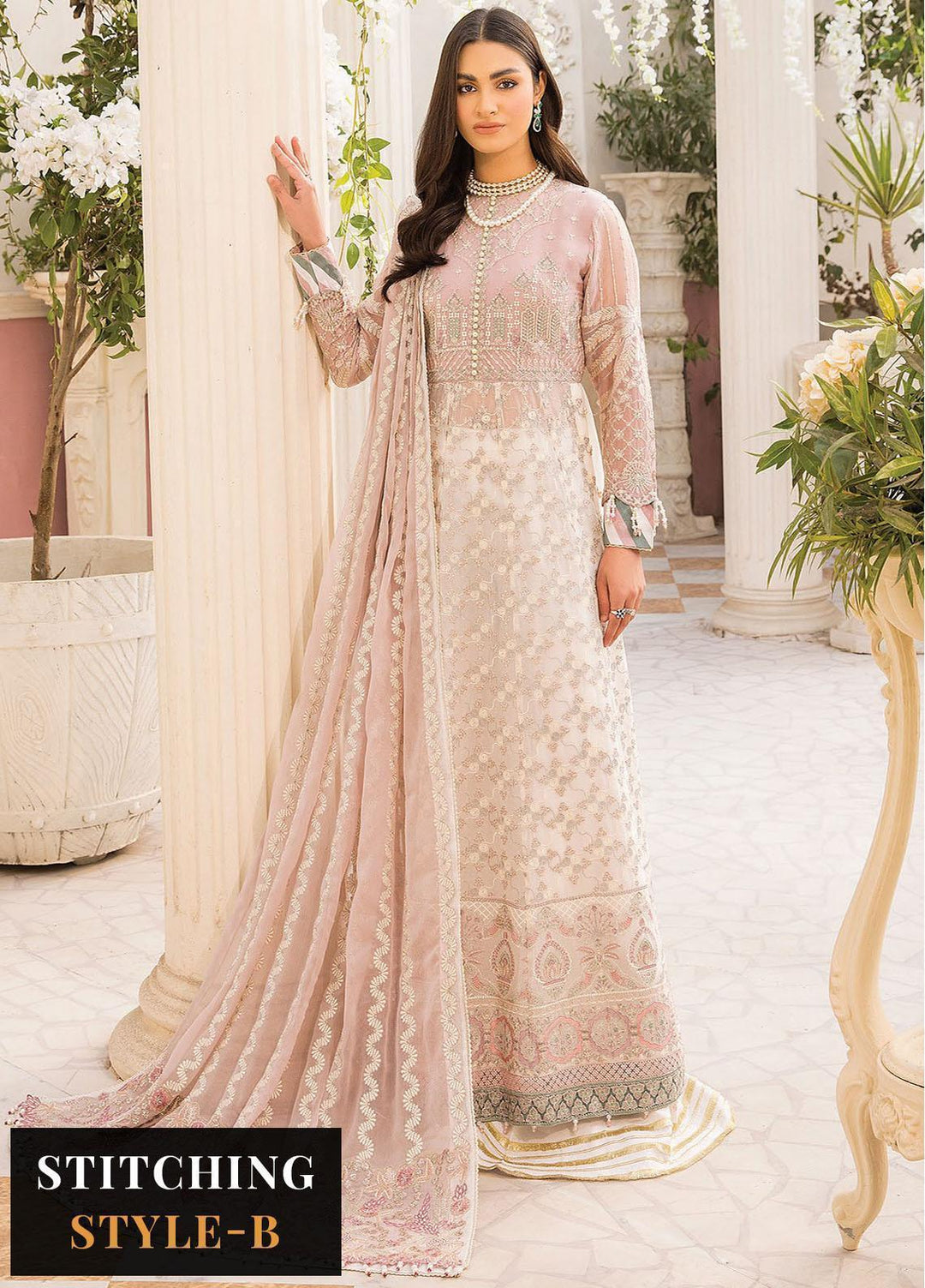 Ishya By Xenia Formals Embroidered Chiffon Suits Unstitched 3 Piece XE23I Heba - Luxury Collection
