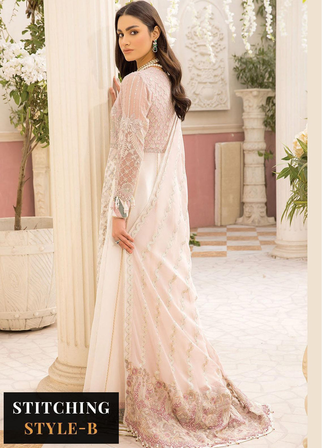Ishya By Xenia Formals Embroidered Chiffon Suits Unstitched 3 Piece XE23I Heba - Luxury Collection
