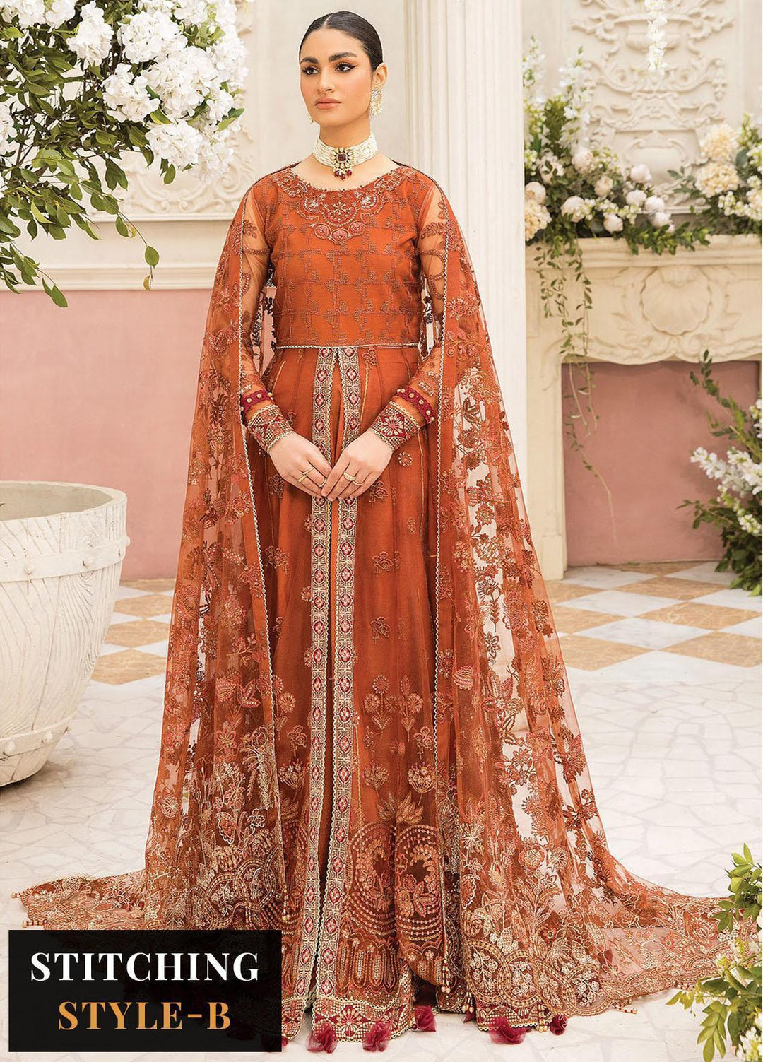 Ishya By Xenia Formals Embroidered Net Suits Unstitched 3 Piece XE23I Firaaki - Luxury Collection