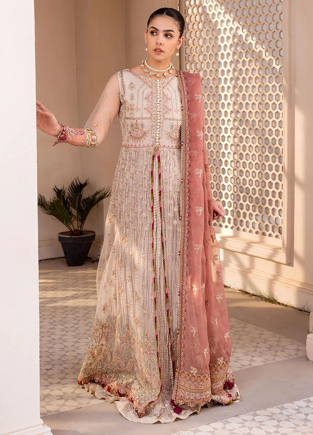 Ishya By Xenia Formals Embroidered Net Suits Unstitched 3 Piece XE23I Shermina - Luxury Collection