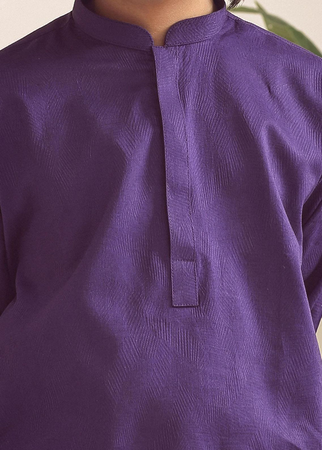 Istor Jacquard Formal Kids Kurta - Plum IST-101