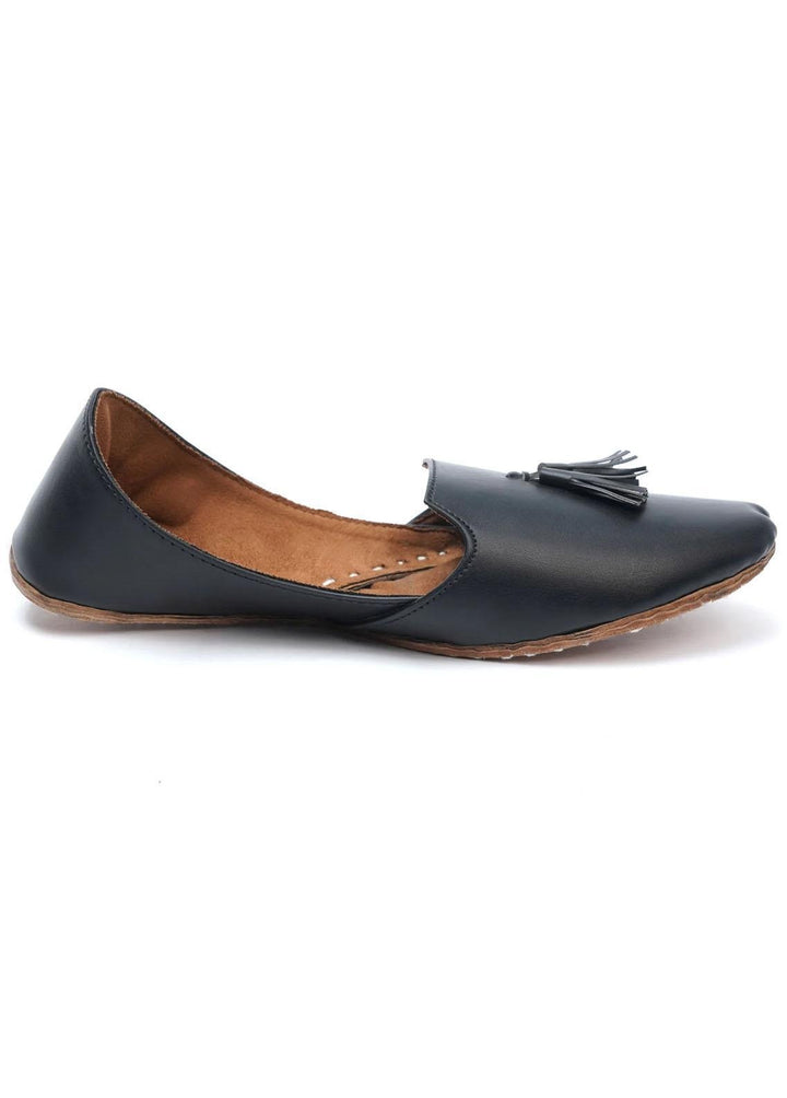 Istor Leather   Khussa IST-137-KW-TASSEL BLACK