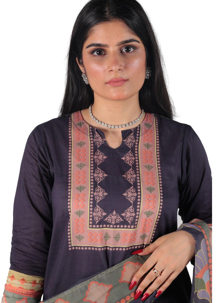 Vibgyor Fashion Pret Printed Lawn 3 Piece Suit D1-C2-23S Blue Autumn