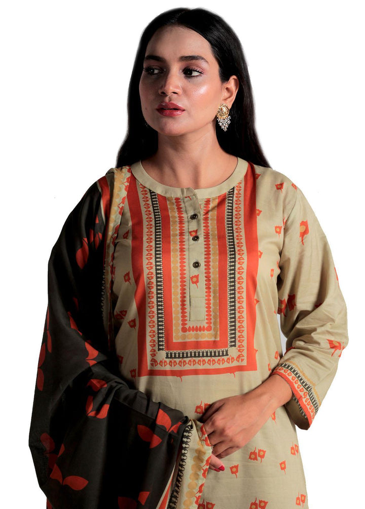 Vibgyor Fashion Pret Printed Lawn 3 Piece Suit D12-C1-23S ZADE TEA GREEN