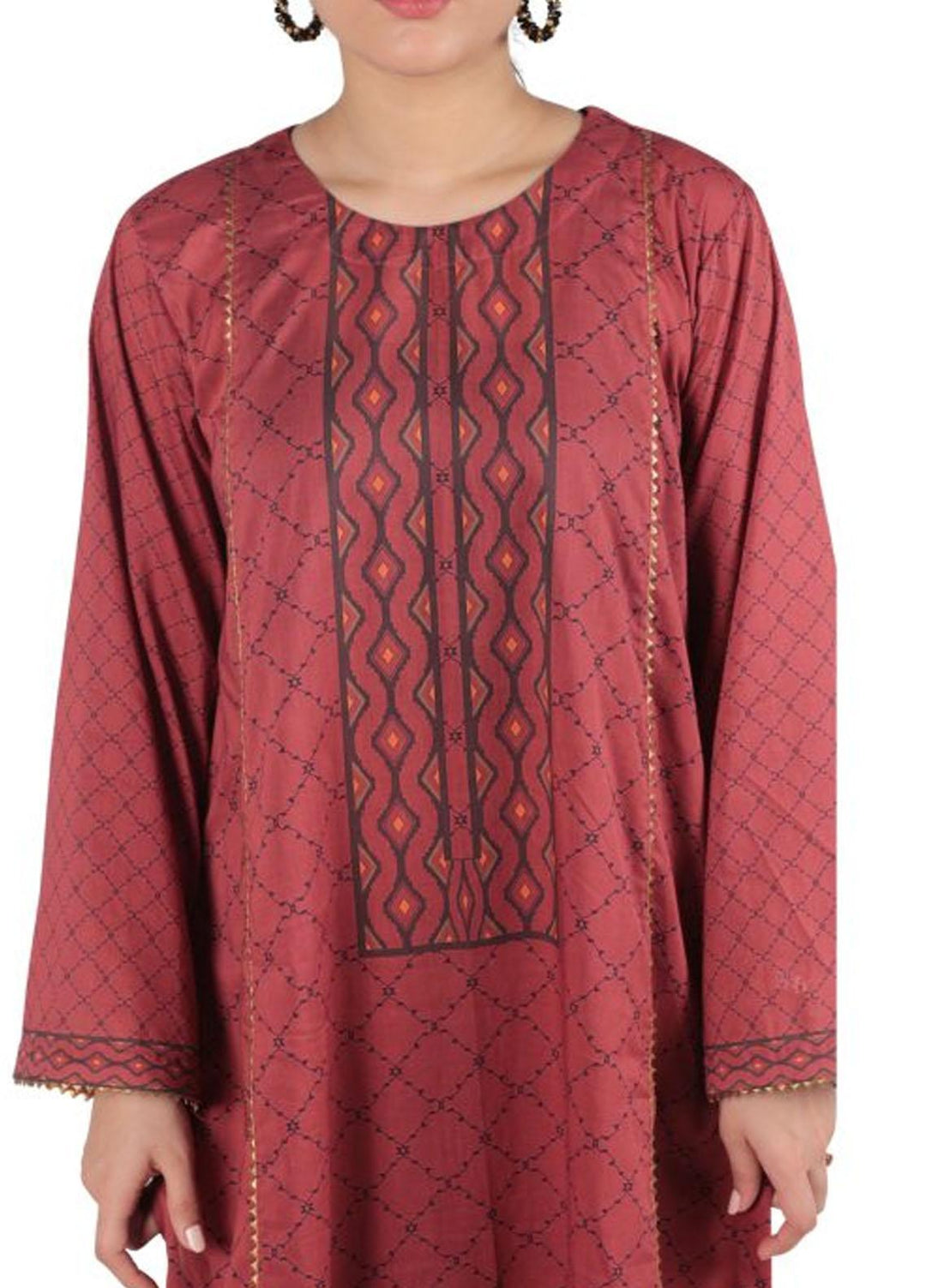 Vibgyor Fashion Pret Printed Lawn 3 Piece Suit D3-C1-23S ELAYA RED