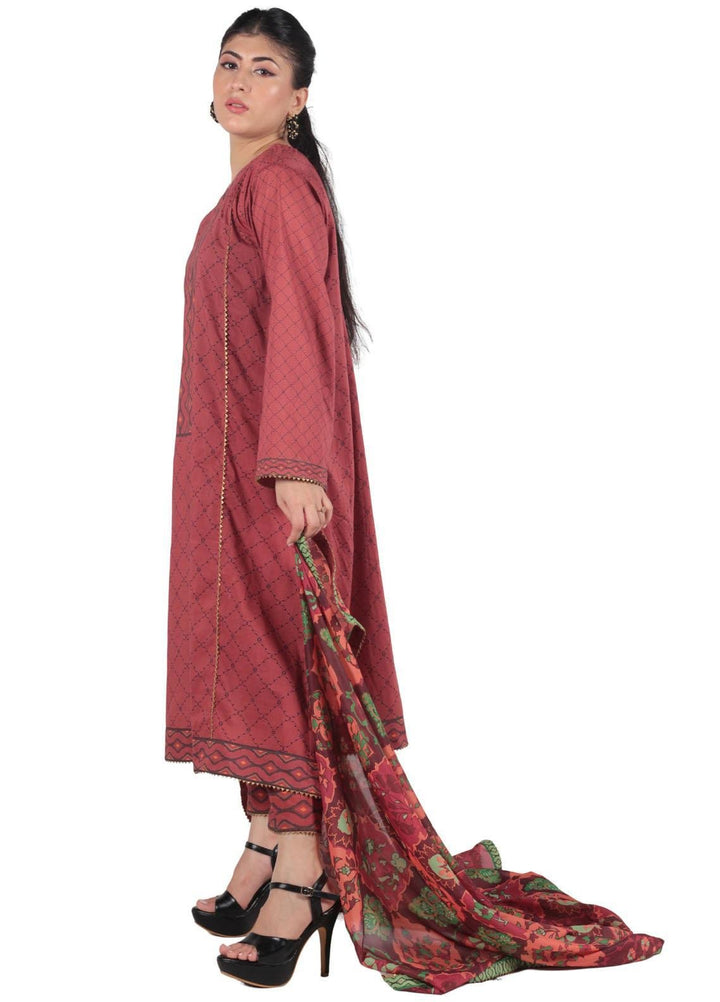 Vibgyor Fashion Pret Printed Lawn 3 Piece Suit D3-C1-23S ELAYA RED