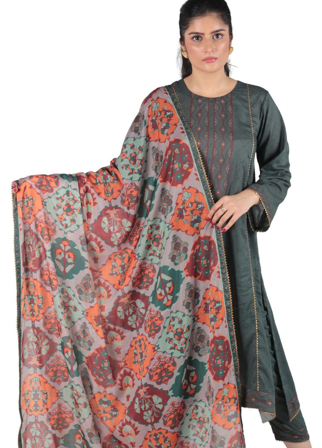 Vibgyor Fashion Pret Printed Lawn 3 Piece Suit D3-C2-23S ELAYA GREEN