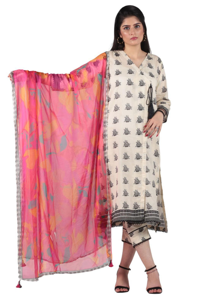 Vibgyor Fashion Pret Printed Lawn 3 Piece Suit D5-C1-23S ZEYA OFF WHITE