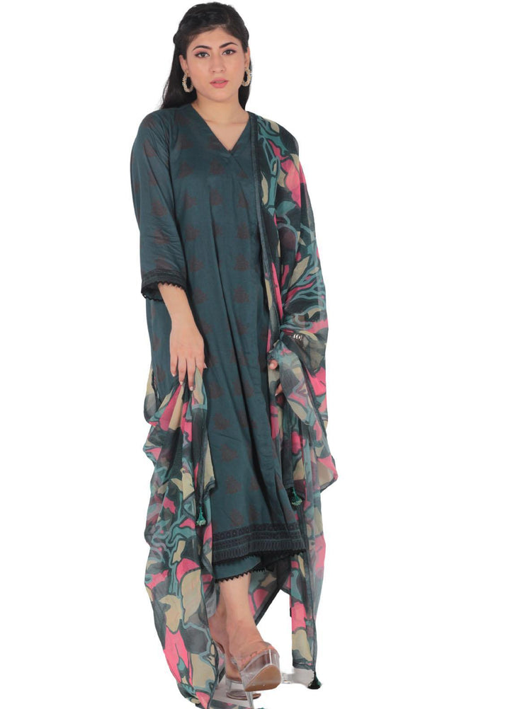 Vibgyor Fashion Pret Printed Lawn 3 Piece Suit D5-C2-23S ZEYA GREEN