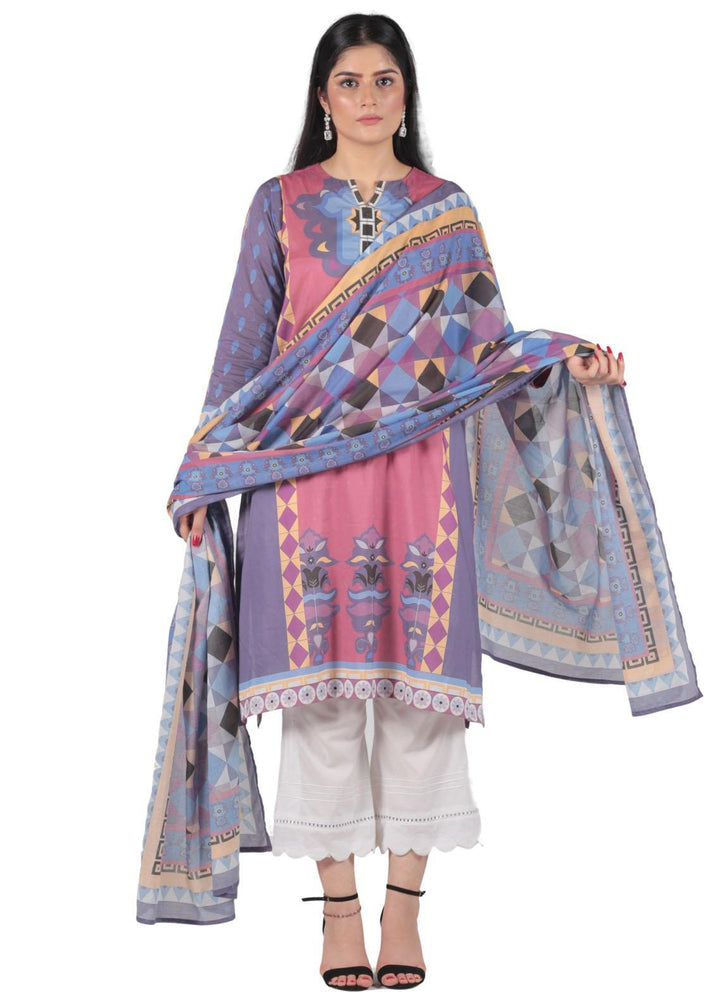 Vibgyor Fashion Pret Printed Lawn 2 Piece Suit D6-23S ADAIA BLUE PINK