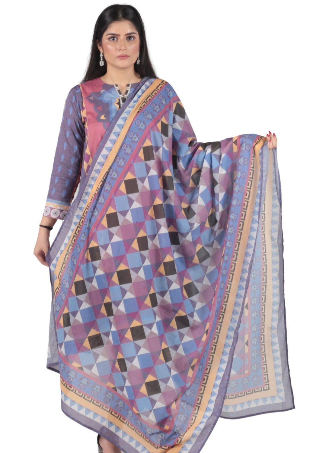 Vibgyor Fashion Pret Printed Lawn 2 Piece Suit D6-23S ADAIA BLUE PINK