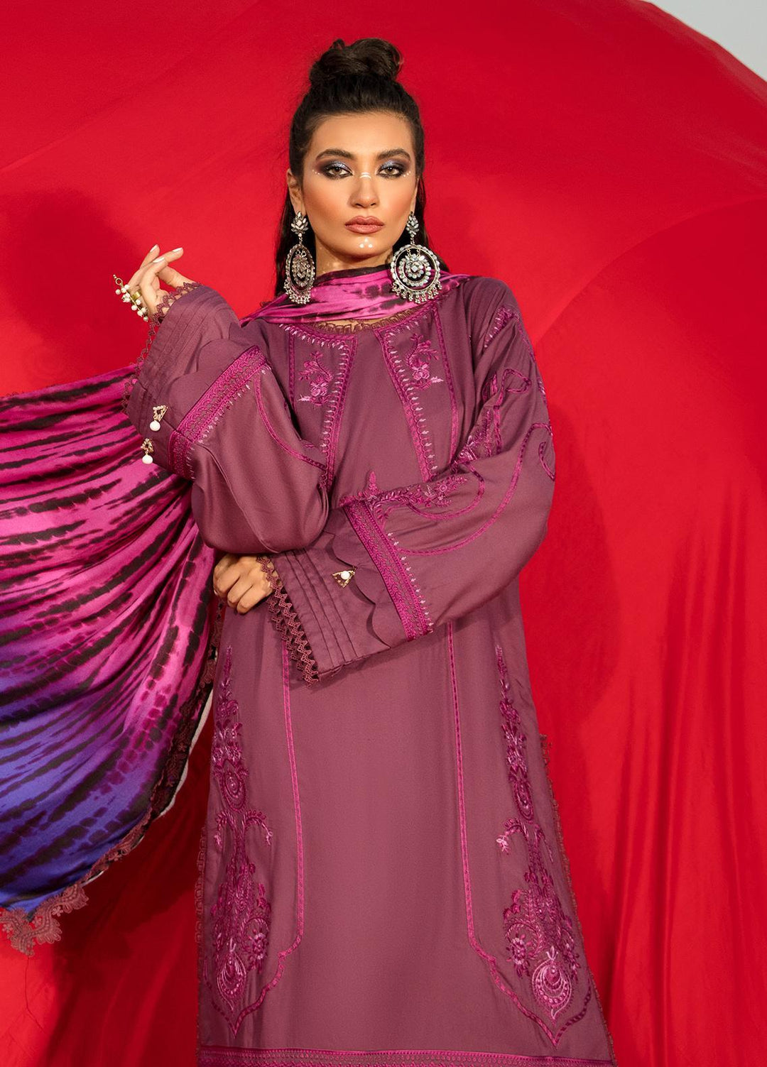 Ittehad Textiles Embroidered Crepe Suits Unstitched 3 Piece IT21WP 09 KIZIL - Winter Collection