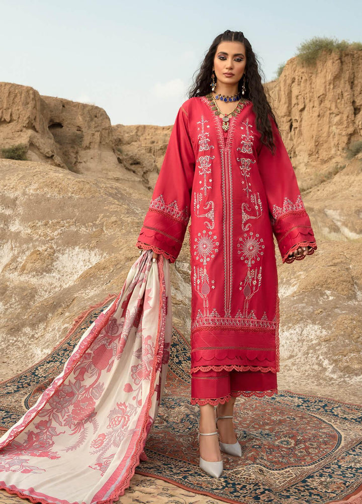 Ittehad Textiles Embroidered Cotton Satin Suits Unstitched 3 Piece IT21WP 12 KIRAZ - Winter Collection