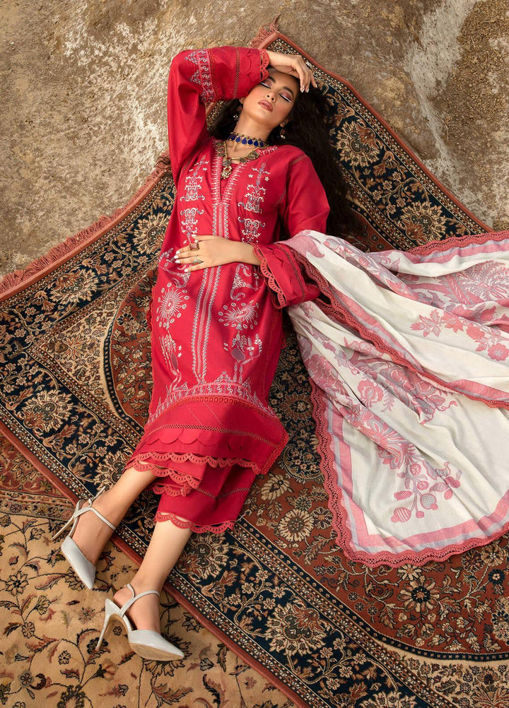 Ittehad Textiles Embroidered Cotton Satin Suits Unstitched 3 Piece IT21WP 12 KIRAZ - Winter Collection