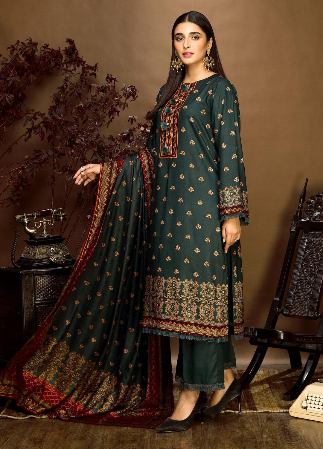 Ittehad Textiles Printed Linen Suits Unstitched 3 Piece IT21PL LF-GN-21702B - Winter Collection
