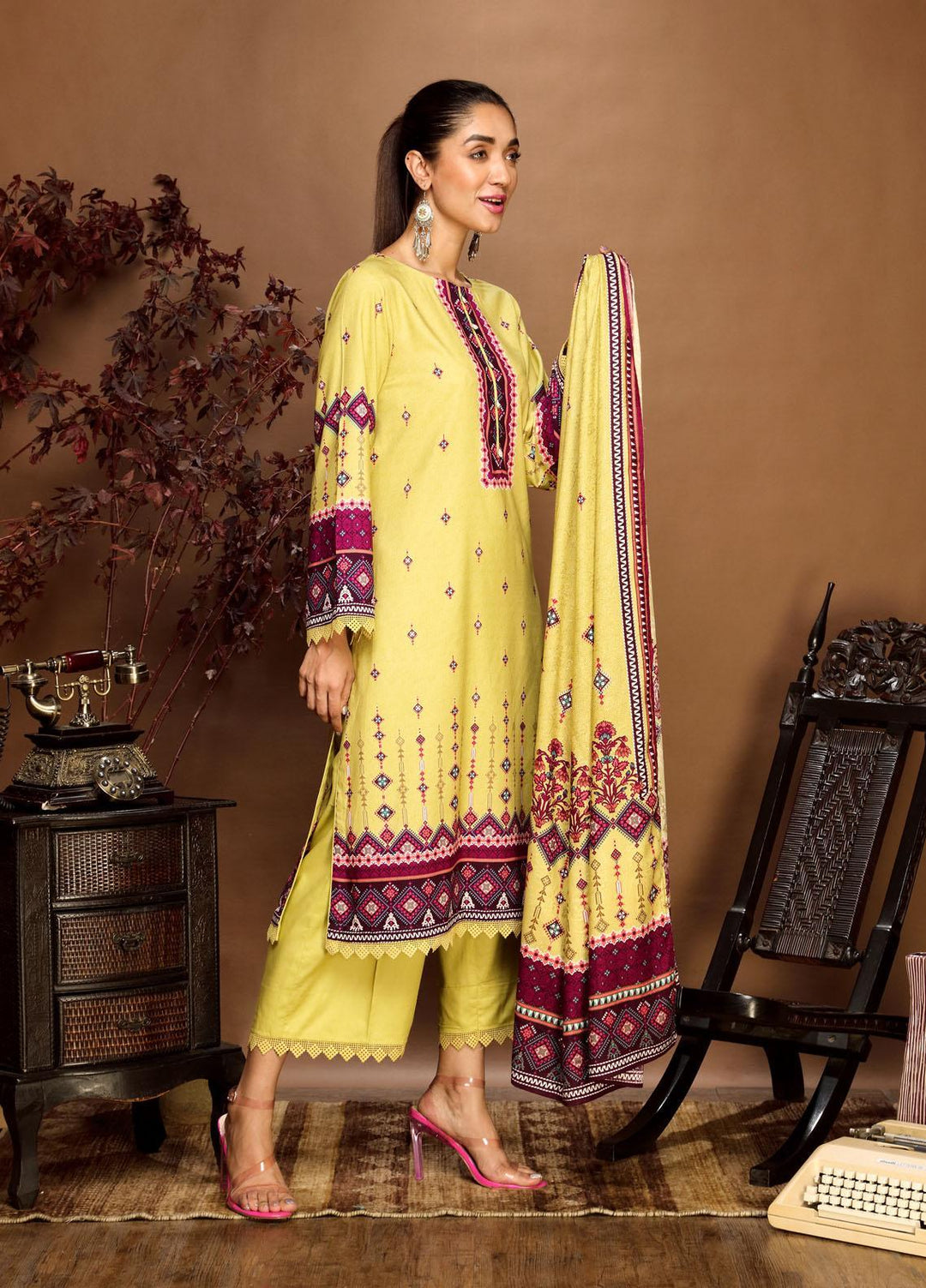 Ittehad Textiles Printed Linen Suits Unstitched 3 Piece IT21PL LF-GN-21703A - Winter Collection