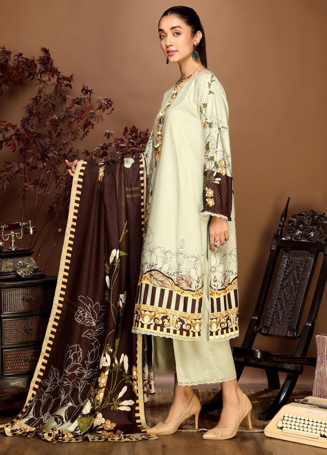 Ittehad Textiles Printed Linen Suits Unstitched 3 Piece IT21PL LF-GN-21705B - Winter Collection