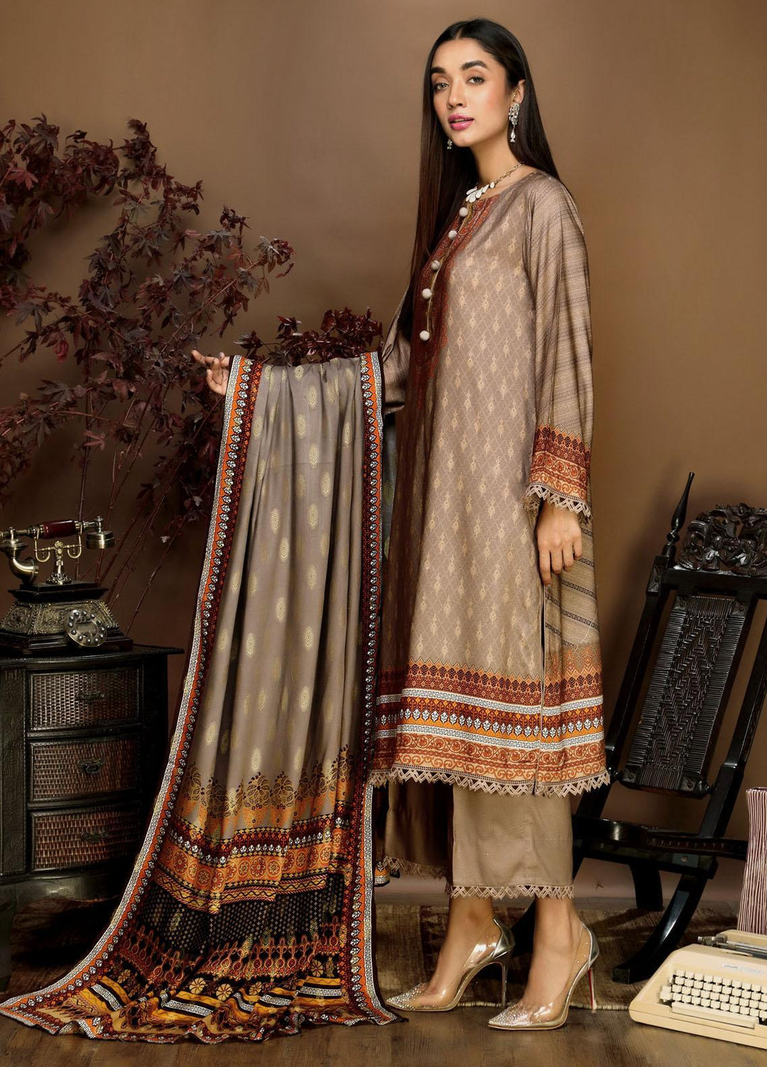 Ittehad Textiles Printed Linen Suits Unstitched 3 Piece IT21PL LF-GN-21709B - Winter Collection