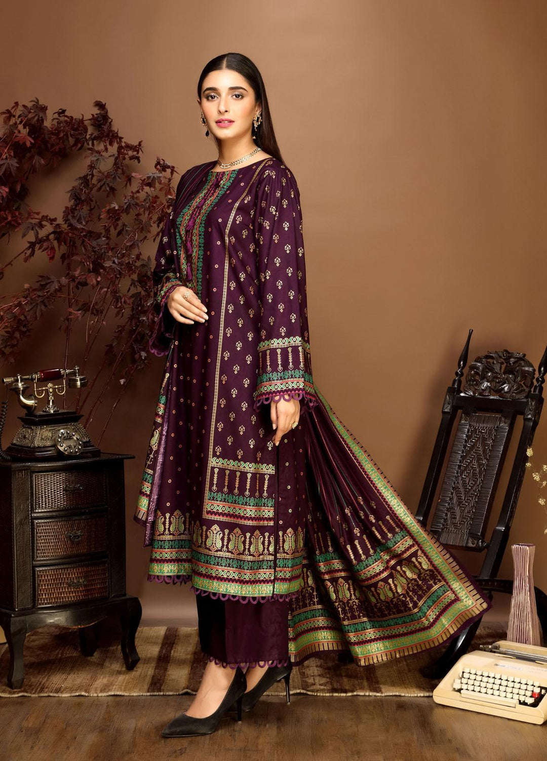 Ittehad Textiles Printed Linen Suits Unstitched 3 Piece IT21PL LF-GN-21710A - Winter Collection