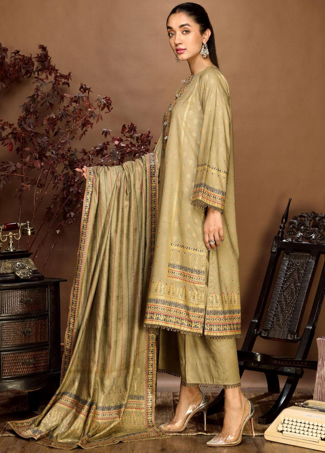 Ittehad Textiles Printed Linen Suits Unstitched 3 Piece IT21PL LF-GN-21710B - Winter Collection