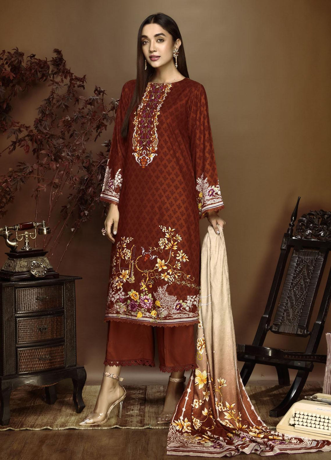 Ittehad Textiles Printed Linen Suits Unstitched 3 Piece IT21PL LF-GN-21715A - Winter Collection