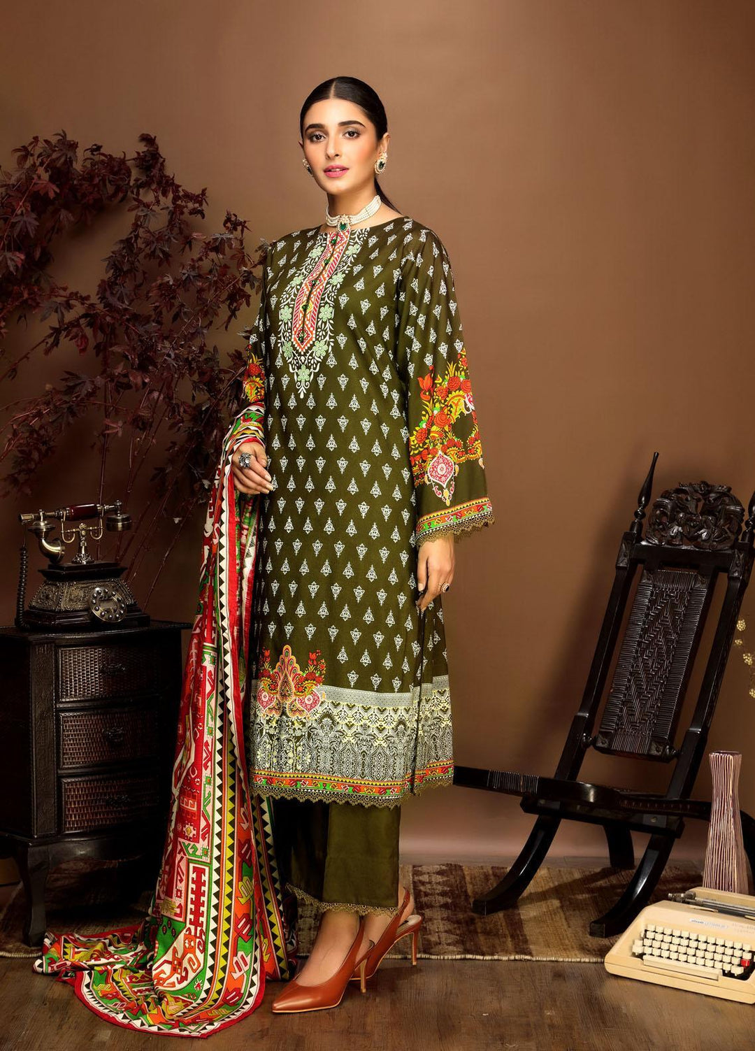 Ittehad Textiles Printed Linen Suits Unstitched 3 Piece IT21PL LF-GN-21717A - Winter Collection