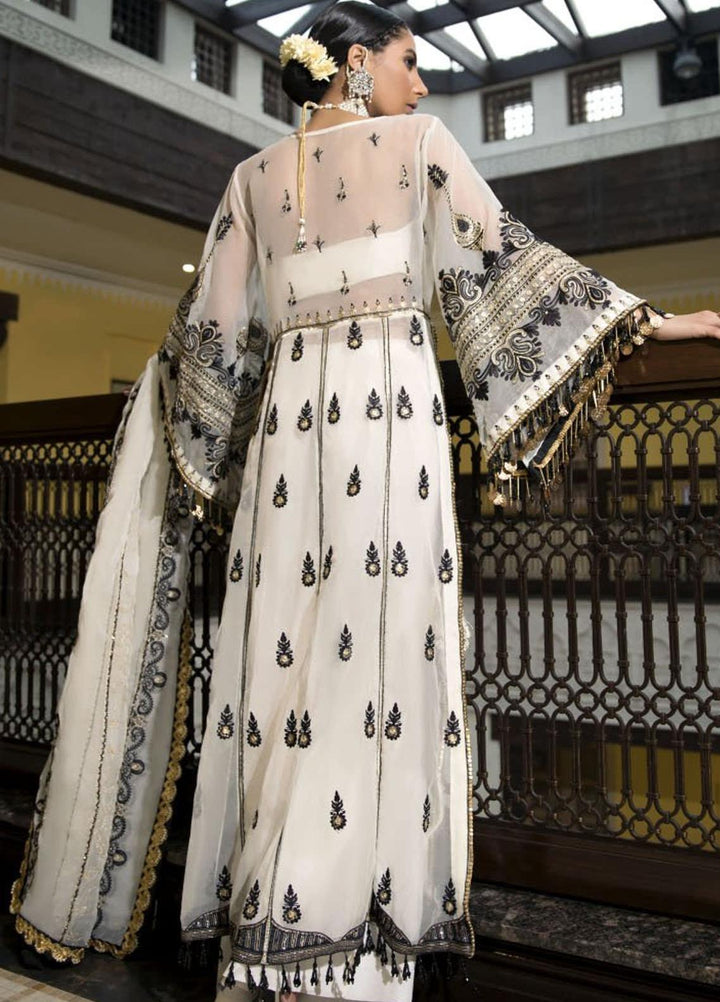 Ittehad Textiles Embroidered Organza Suits Unstitched 3 Piece IT21CH 02 WC-DAINTY IVORY - Festive Collection