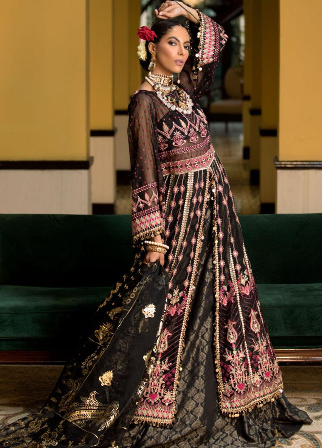 Ittehad Textiles Embroidered Organza Suits Unstitched 3 Piece IT21CH 04 WC-IMPERIAL MYSTERY - Festive Collection