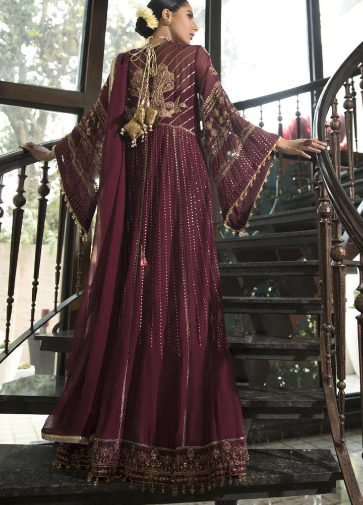 Ittehad Textiles Embroidered Chiffon Suits Unstitched 3 Piece IT21CH 05 WC-BORGUNDY SIENNA - Festive Collection