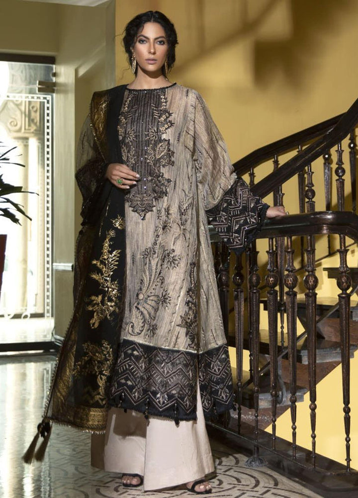 Ittehad Textiles Embroidered Net Suits Unstitched 3 Piece IT21CH 08 WC-MARYGOLD - Festive Collection