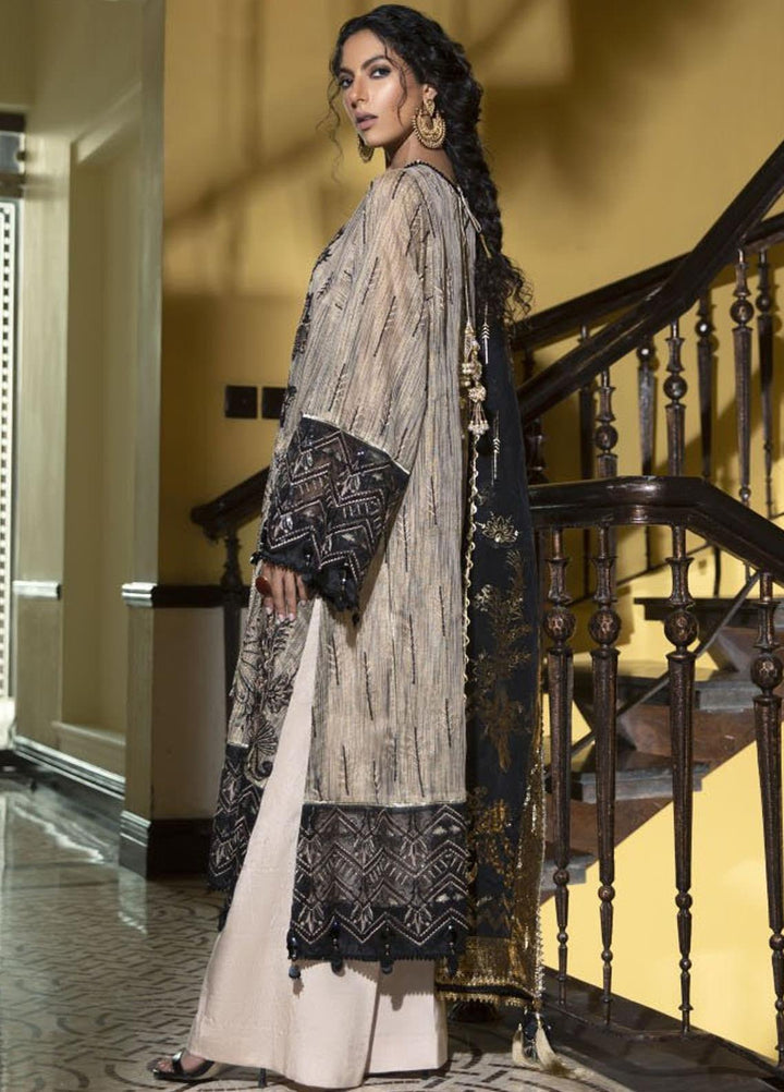 Ittehad Textiles Embroidered Net Suits Unstitched 3 Piece IT21CH 08 WC-MARYGOLD - Festive Collection