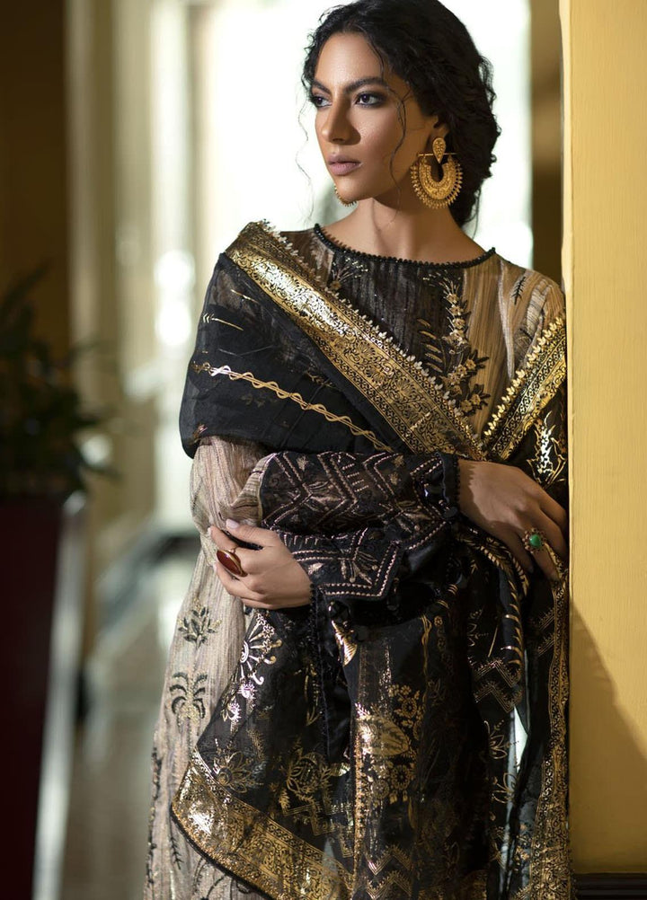 Ittehad Textiles Embroidered Net Suits Unstitched 3 Piece IT21CH 08 WC-MARYGOLD - Festive Collection