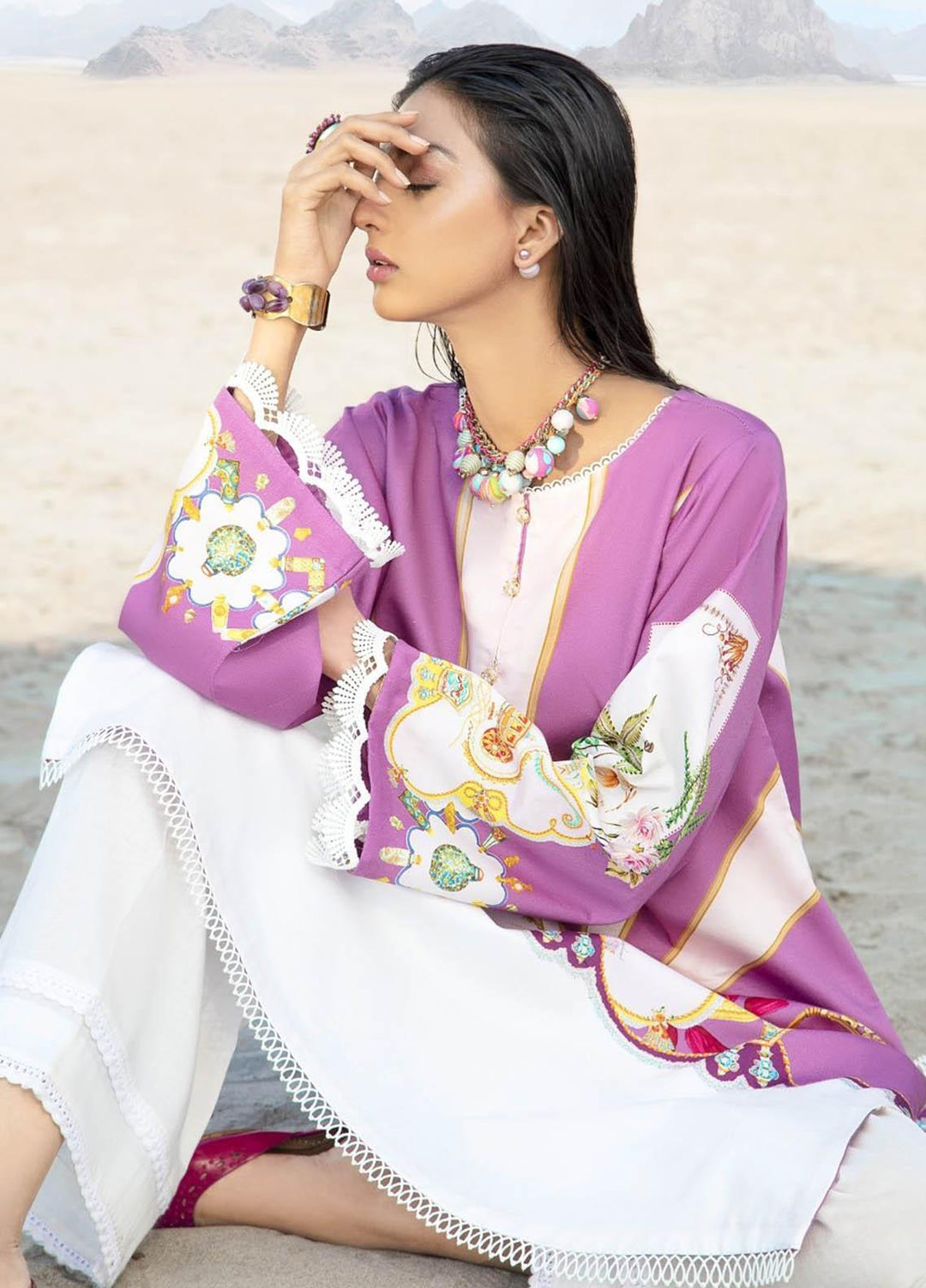 Ittehad Textiles Printed Cotton Satin  Unstitched Kurties IT21CS CS-BARSALA - Summer Collection