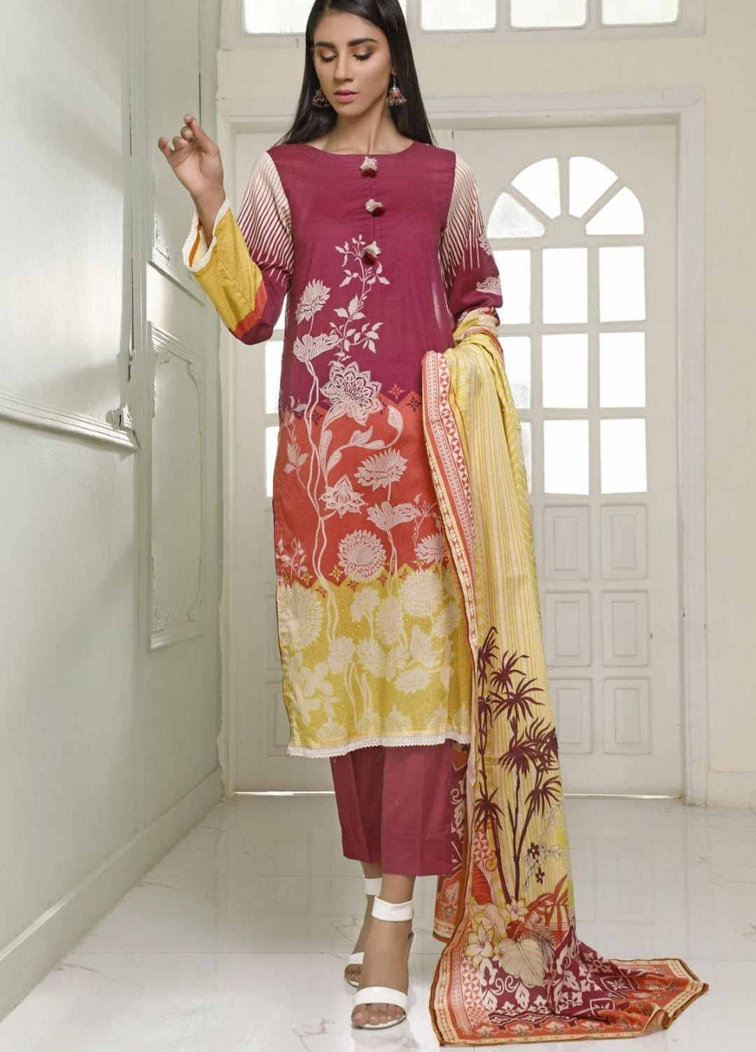 Ittehad Textiles Printed Lawn Suits Unstitched 3 Piece IT21CL LF-CL-21115A - Summer Collection