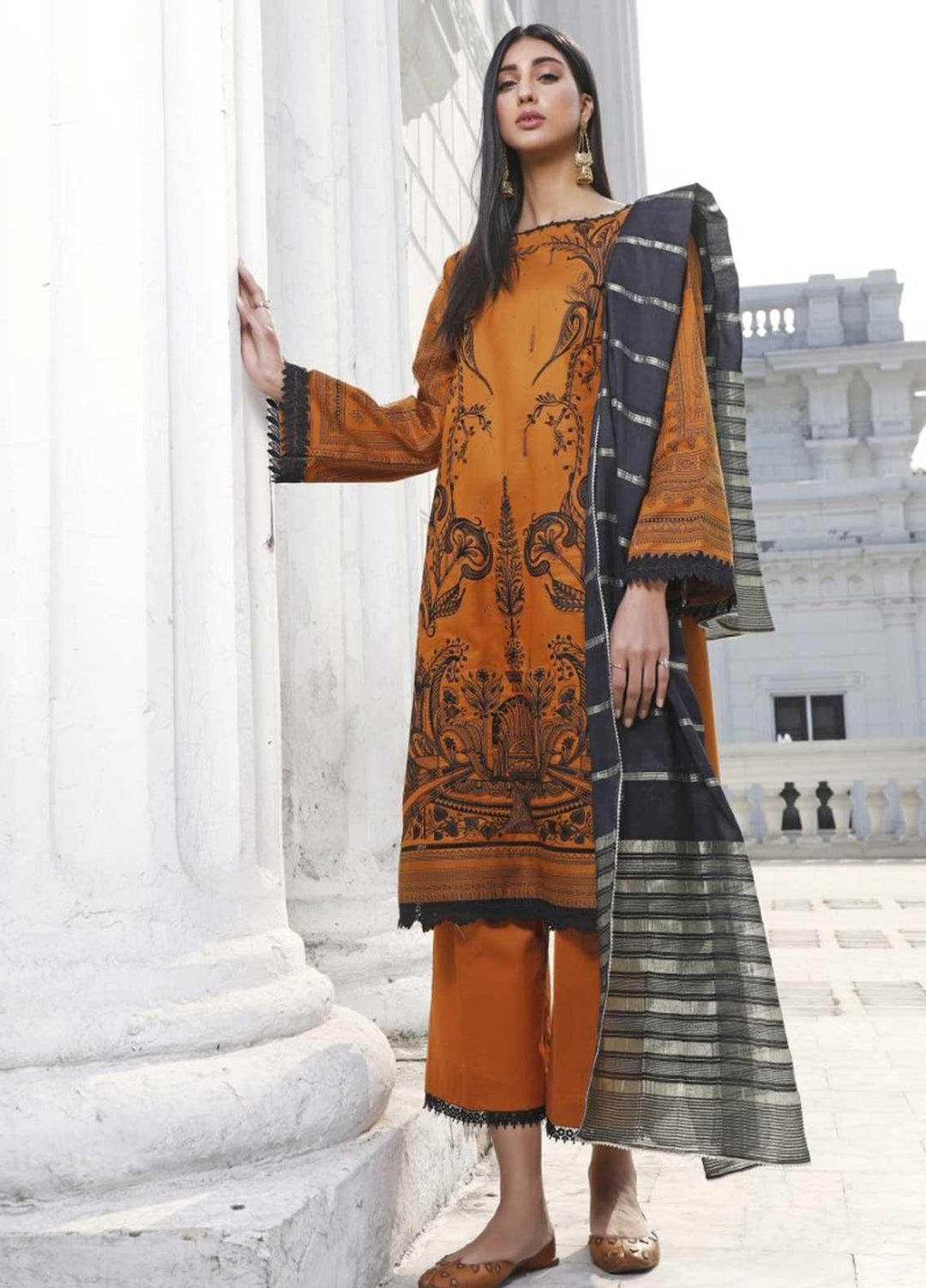 Ittehad Textiles Embroidered Lawn Suits Unstitched 3 Piece IT21EL ITE-ARCE - Summer Collection