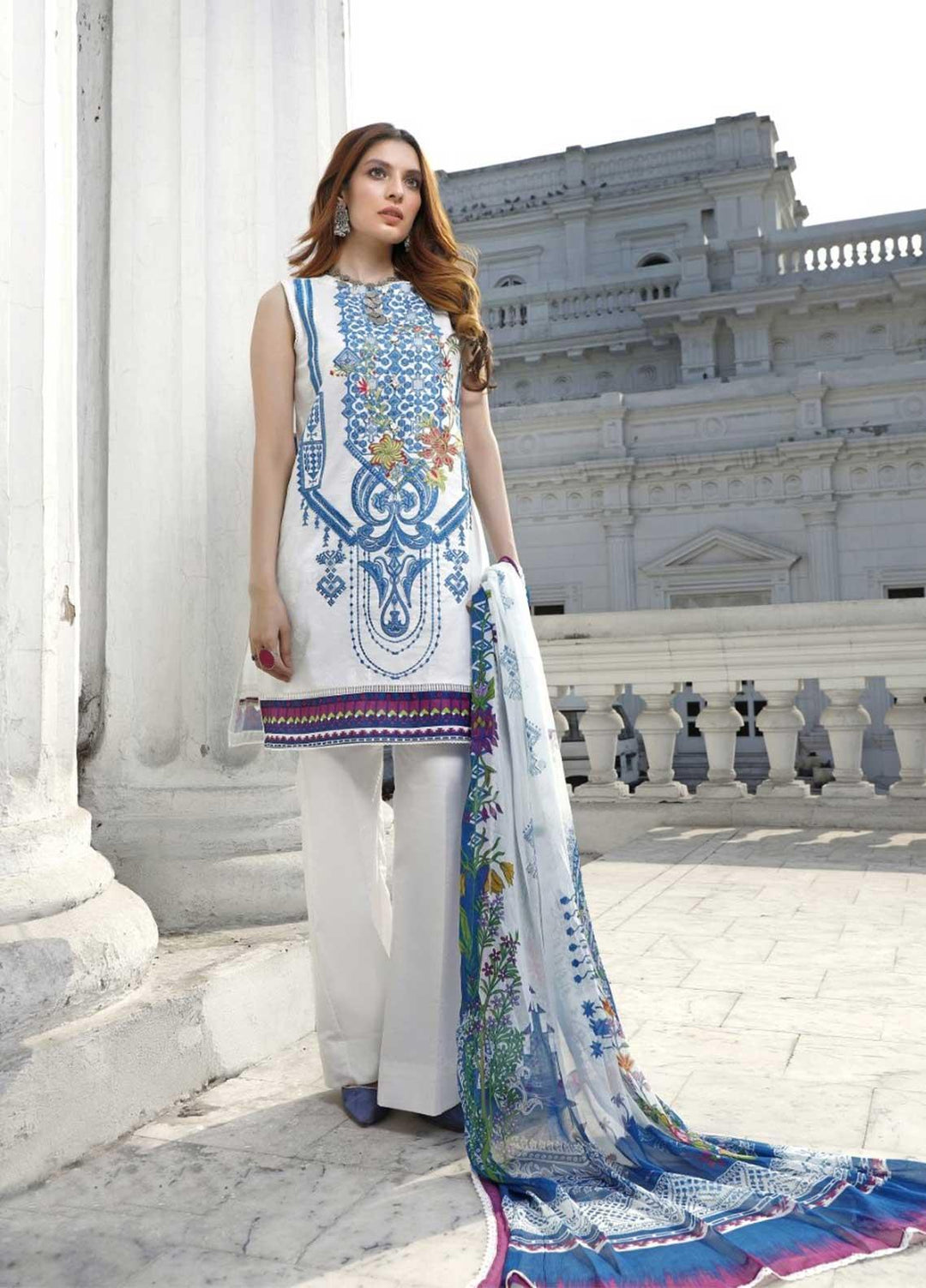Ittehad Textiles Embroidered Lawn Suits Unstitched 3 Piece IT21EL ITE-BLANCO - Summer Collection