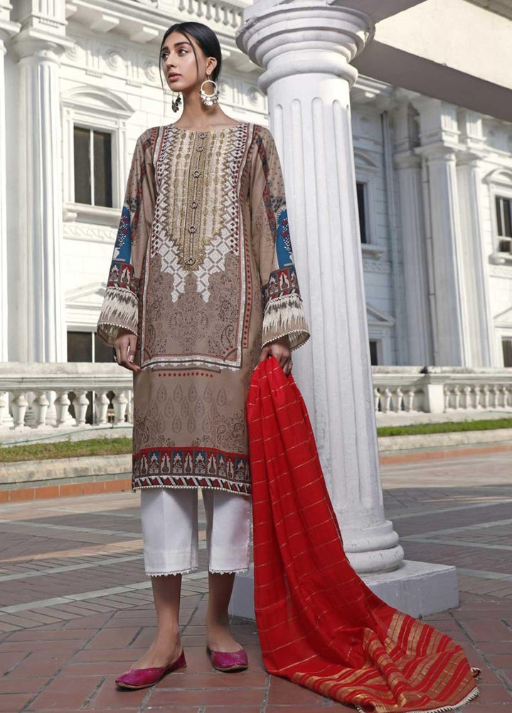 Ittehad Textiles Embroidered Lawn Suits Unstitched 3 Piece IT21EL ITE-BRONCEAR - Summer Collection