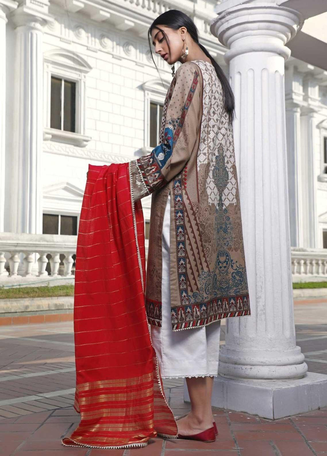 Ittehad Textiles Embroidered Lawn Suits Unstitched 3 Piece IT21EL ITE-BRONCEAR - Summer Collection