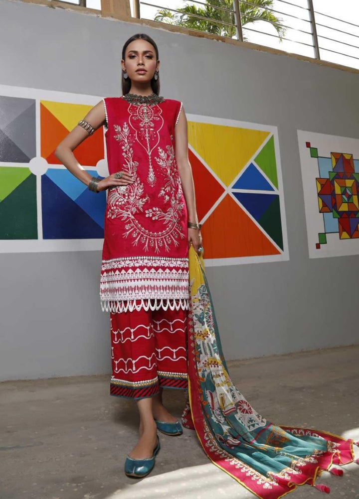 Ittehad Textiles Embroidered Lawn Suits Unstitched 3 Piece IT21EL ITE-ROJA - Summer Collection