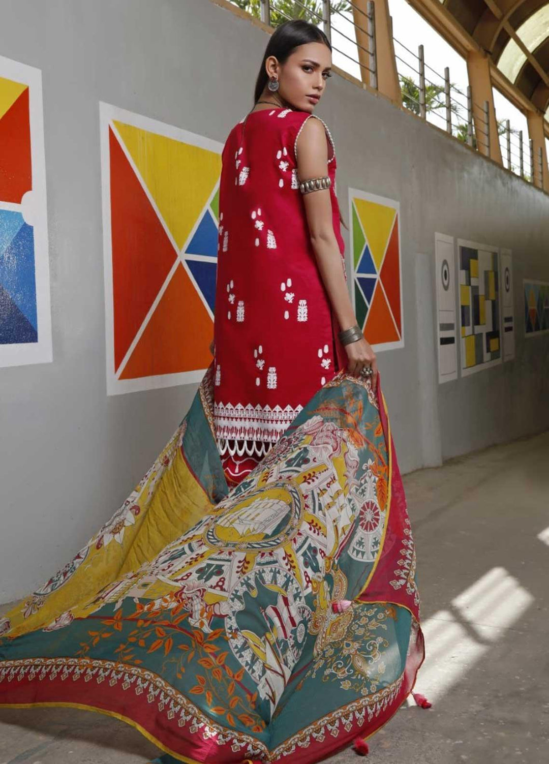 Ittehad Textiles Embroidered Lawn Suits Unstitched 3 Piece IT21EL ITE-ROJA - Summer Collection