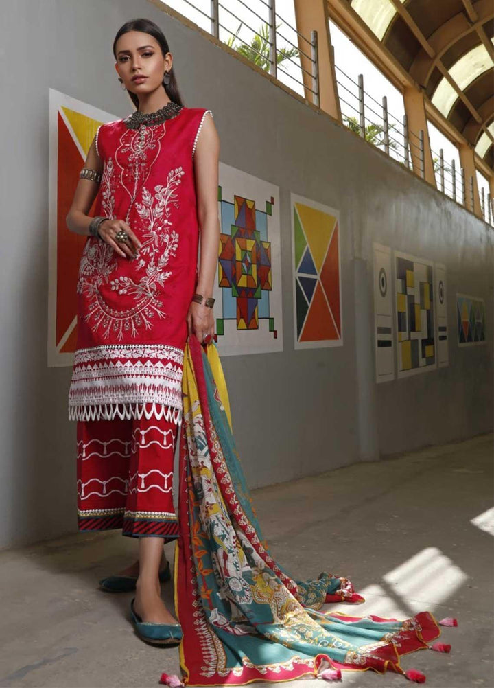 Ittehad Textiles Embroidered Lawn Suits Unstitched 3 Piece IT21EL ITE-ROJA - Summer Collection