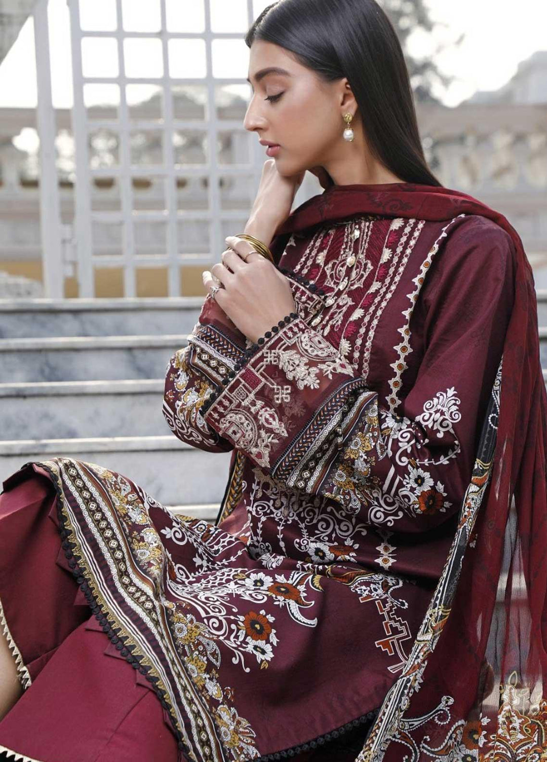 Ittehad Textiles Embroidered Lawn Suits Unstitched 3 Piece IT21EL ITE-ROKA - Summer Collection