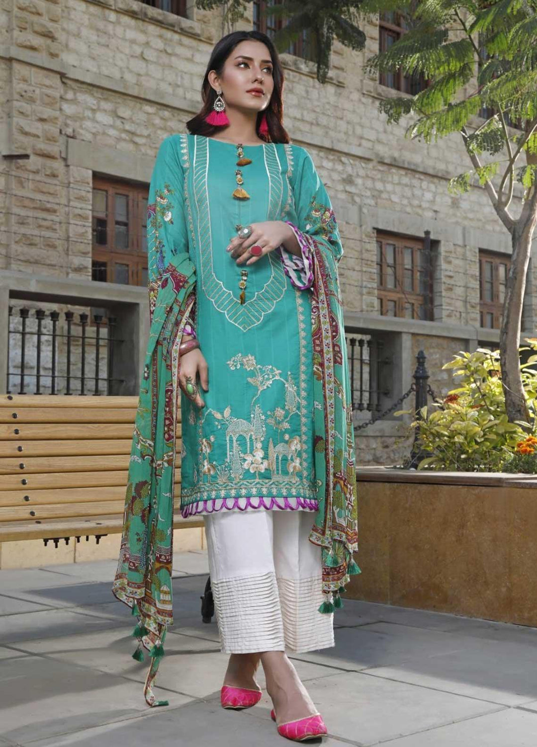 Ittehad Textiles Embroidered Lawn Suits Unstitched 3 Piece IT21EL ITE-VERDE - Summer Collection