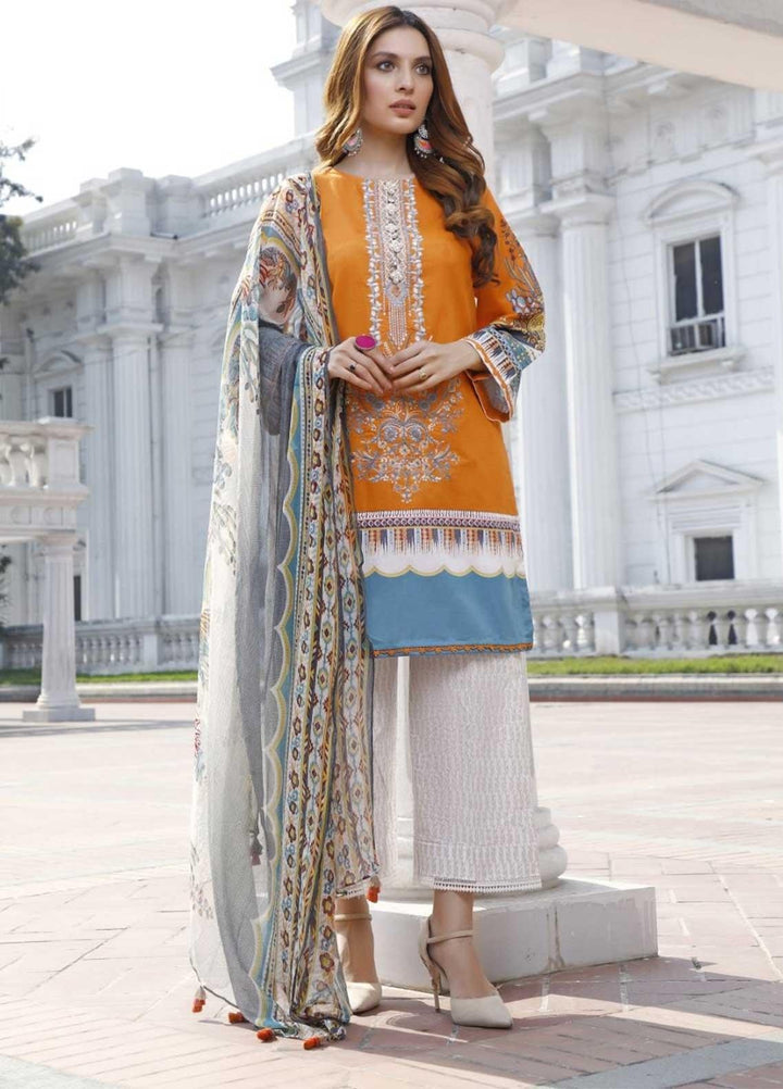 Ittehad Textiles Embroidered Lawn Suits Unstitched 3 Piece IT21EL ITE-VIBRANTE - Summer Collection
